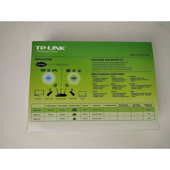 TP-Link Archer T4U AC1300 Wireless Dual Band USB 3.0 Wi-Fi Adapter - Picture 2 of 10